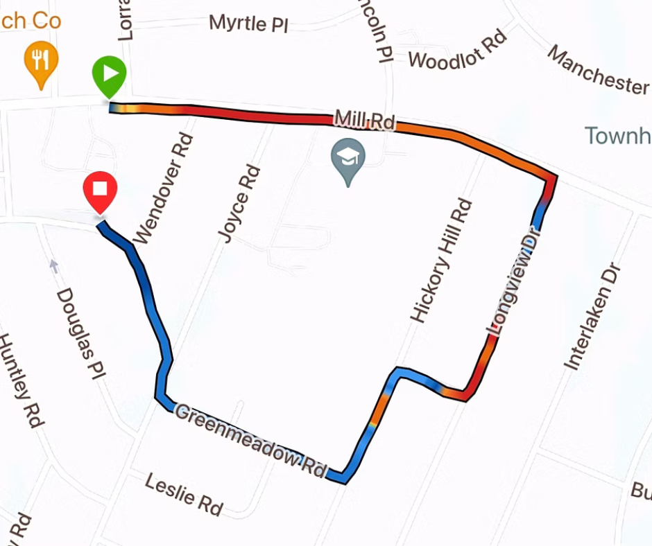 Kids 1K route map